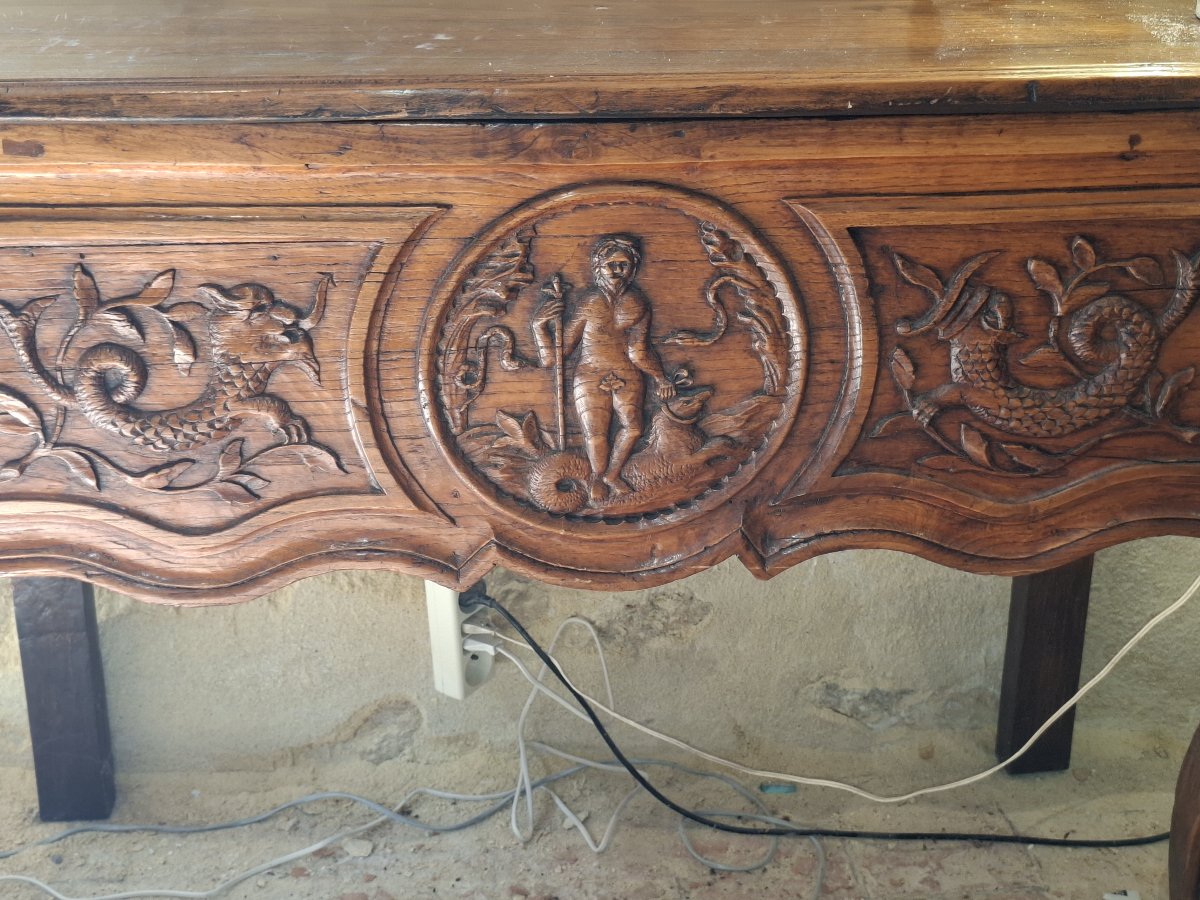 Console d époque Louis XV   première moitie du XVIII en bois D Orme  de la région de Meursault -photo-2
