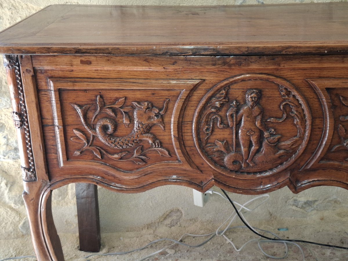 Console d époque Louis XV   première moitie du XVIII en bois D Orme  de la région de Meursault -photo-3