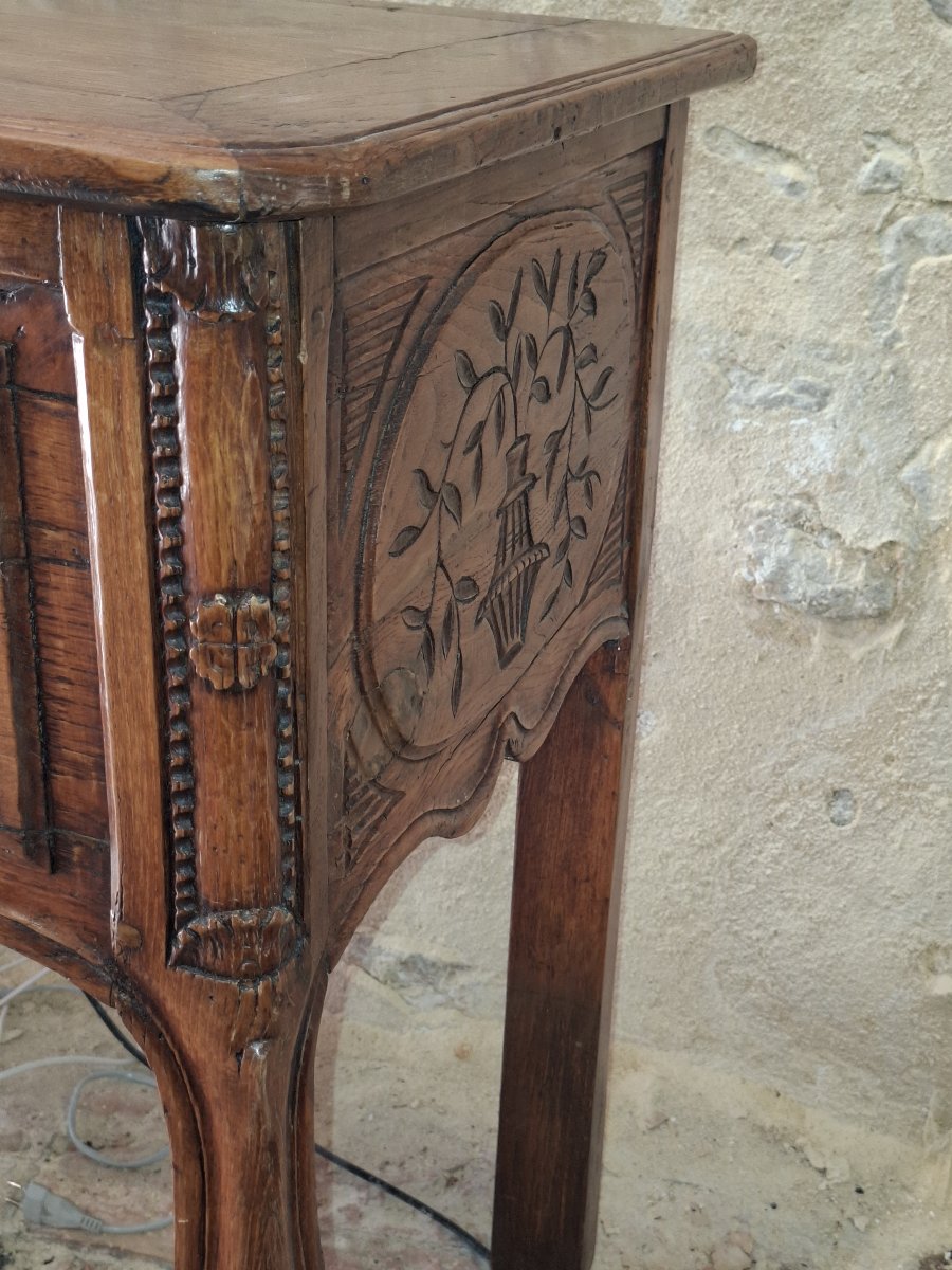 Console d époque Louis XV   première moitie du XVIII en bois D Orme  de la région de Meursault -photo-1