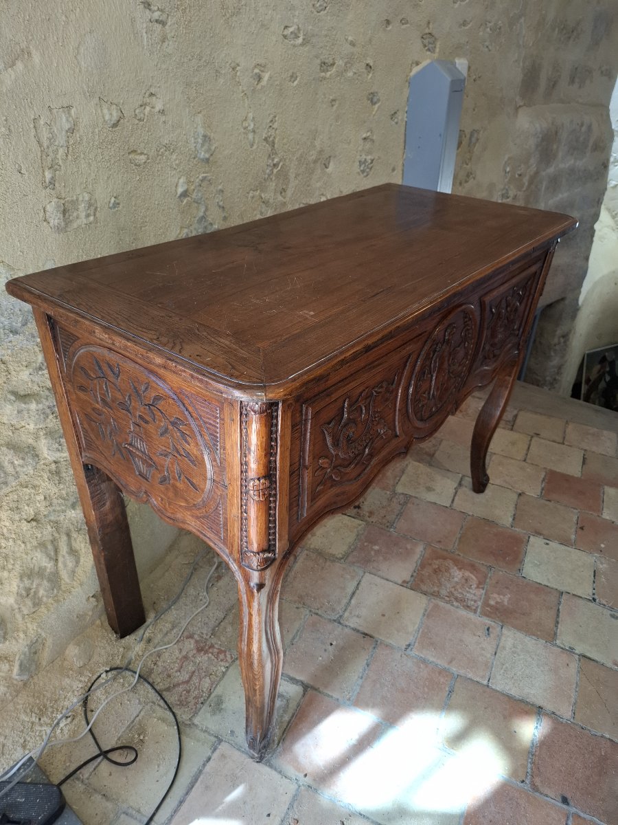 Console d époque Louis XV   première moitie du XVIII en bois D Orme  de la région de Meursault -photo-2