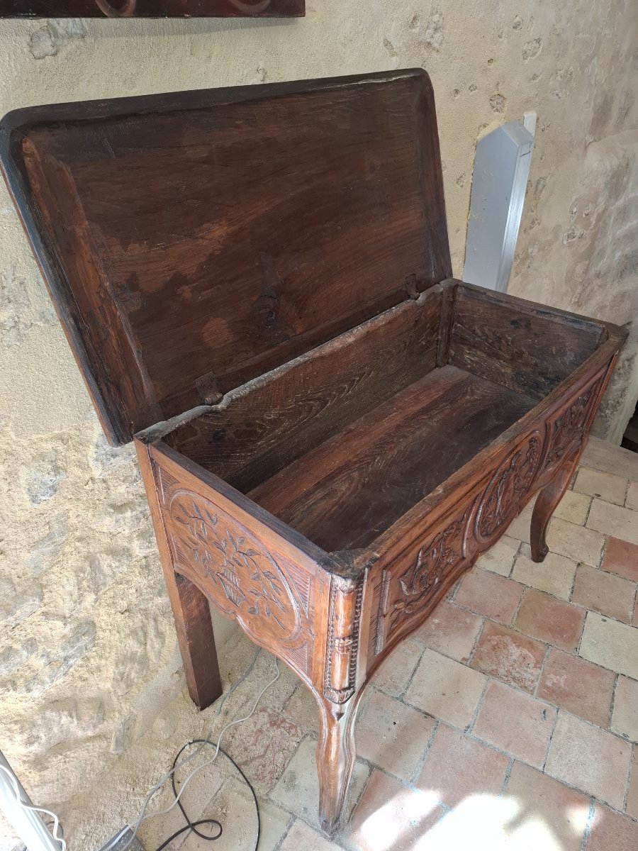 Console d époque Louis XV   première moitie du XVIII en bois D Orme  de la région de Meursault -photo-3