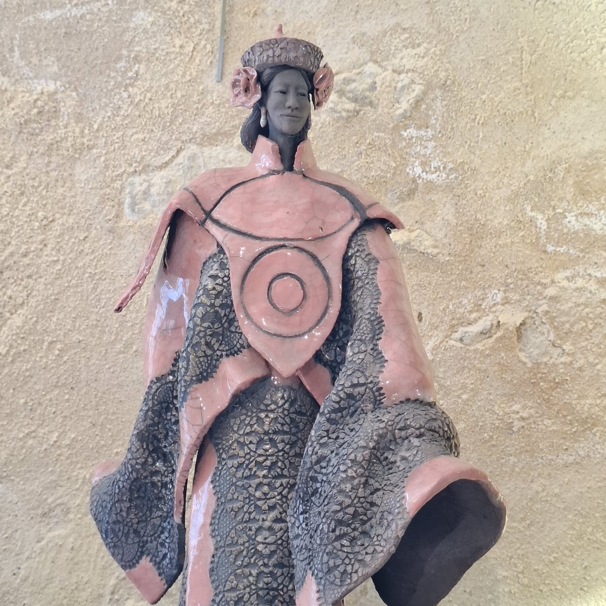 Glazed Terracotta Sculpture, *the Samurai*, By Paul Beckrich -photo-4