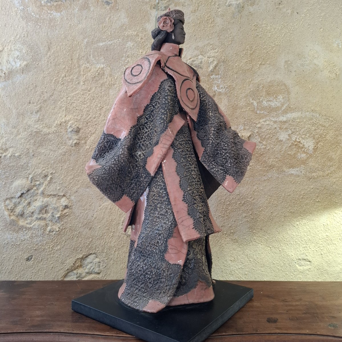 Glazed Terracotta Sculpture, *the Samurai*, By Paul Beckrich -photo-2