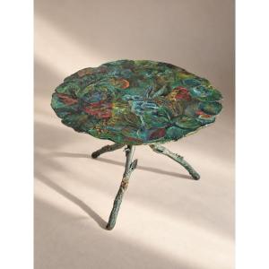 Table basse en Bronze massif aux décors de multiples végétaux