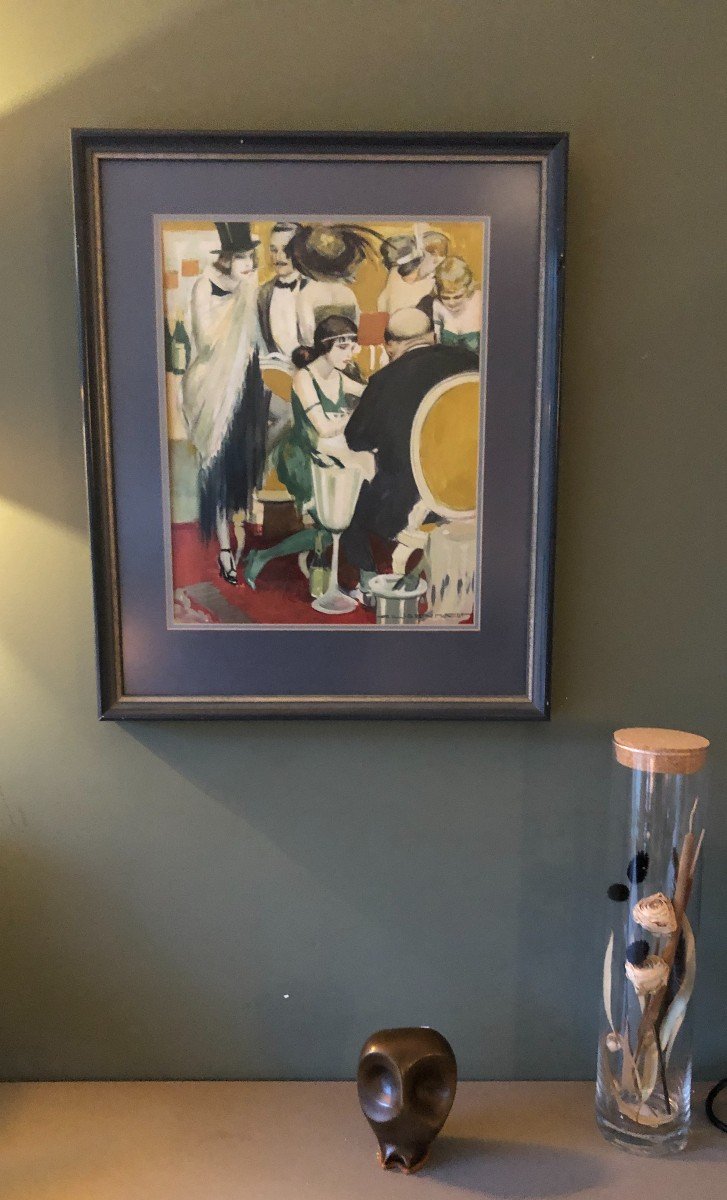 Gouache On Paper, The Roaring Twenties, Kurt Heiligenstaedt (1890-1964)-photo-2