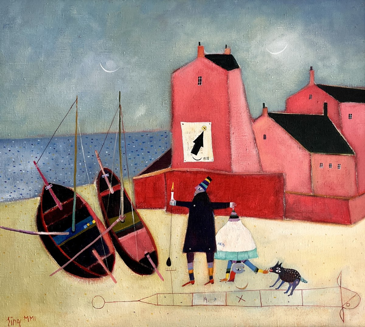 Harmut Eing, Zanzibar In Vlissingen, Oil, Signed