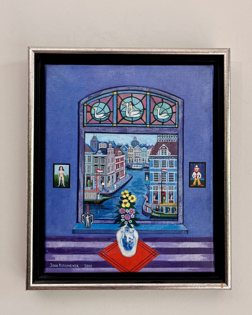 Joop Plasmeijer (1942) , Chambre avec vue , Huile sur toile, avec cadre-photo-3