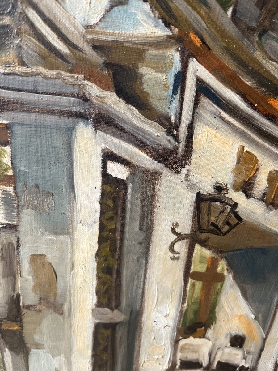 Arthur Johann König (1909-1951), une entrée monumentale, huile sur toile-photo-3