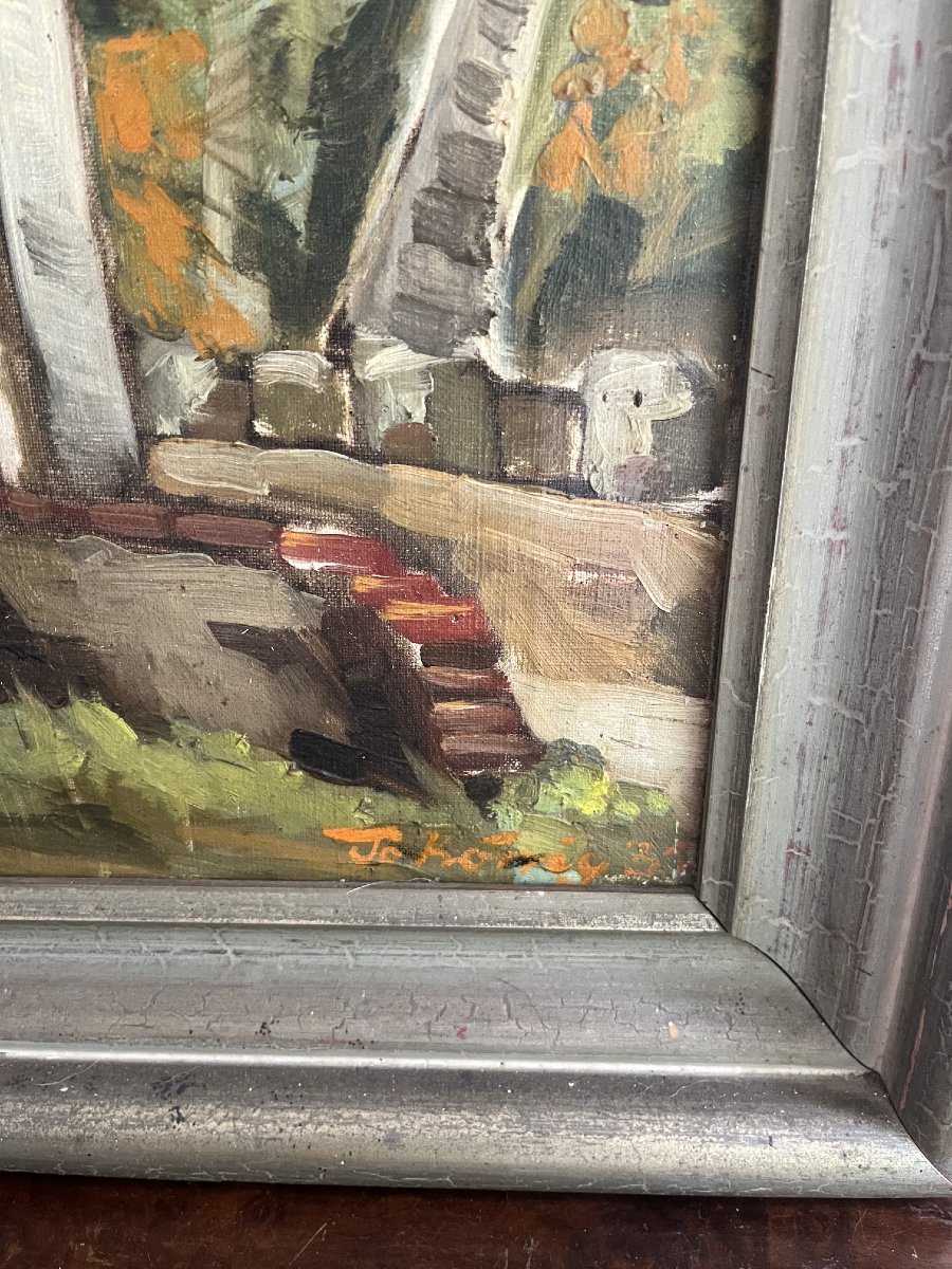 Arthur Johann König (1909-1951), une entrée monumentale, huile sur toile-photo-2