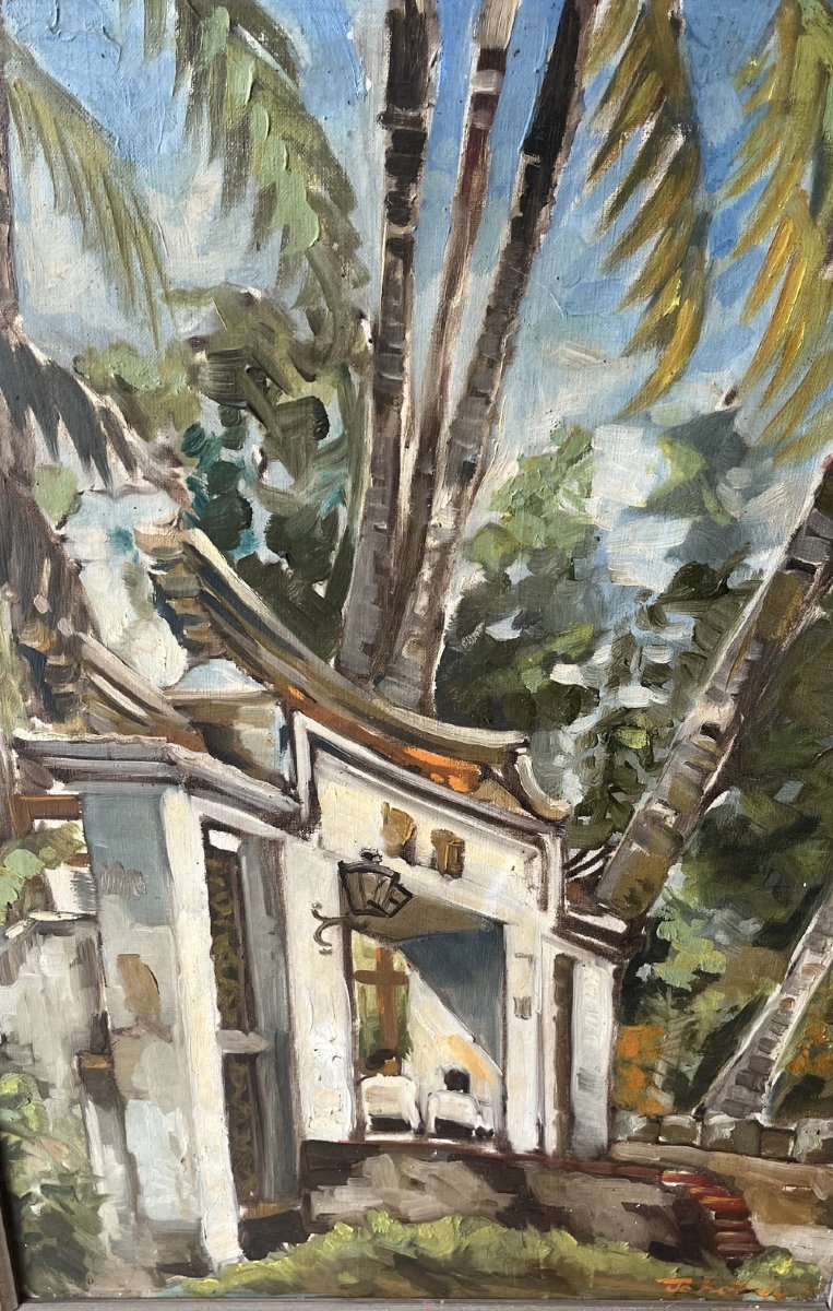 Arthur Johann König (1909-1951), une entrée monumentale, huile sur toile