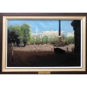 Anthony Klitz (1917-2000), Painting Trafelgar Square From Spring Gardens, Signed