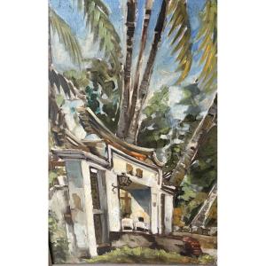 Arthur Johann König (1909-1951), une entrée monumentale, huile sur toile