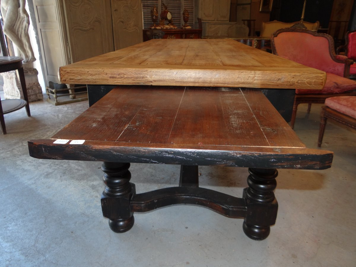 Grande table de ferme en chêne-photo-4