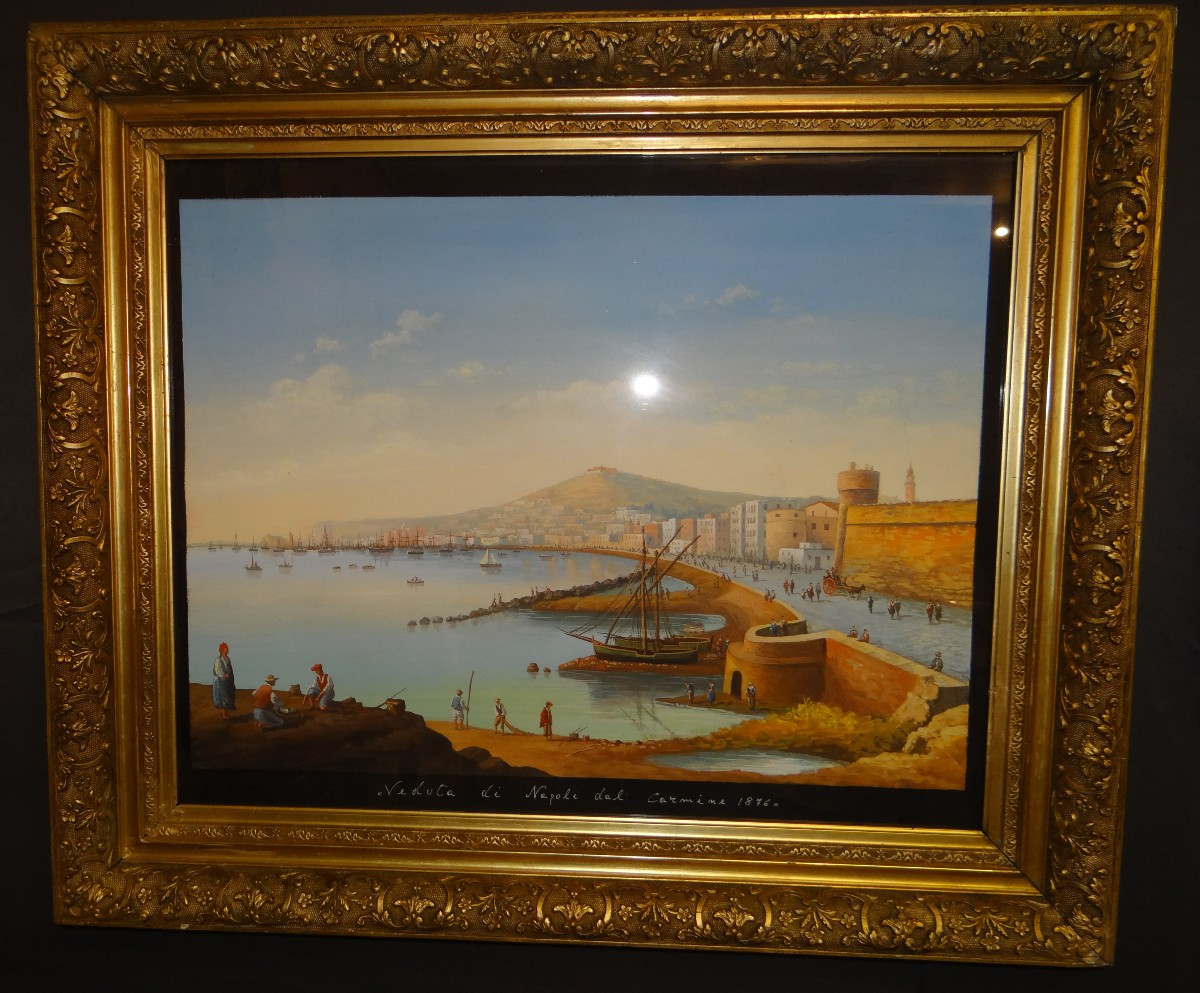 Watercolor "view Of Naples"