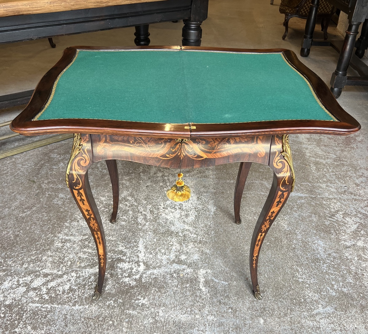 Marquetry Games Table-photo-2