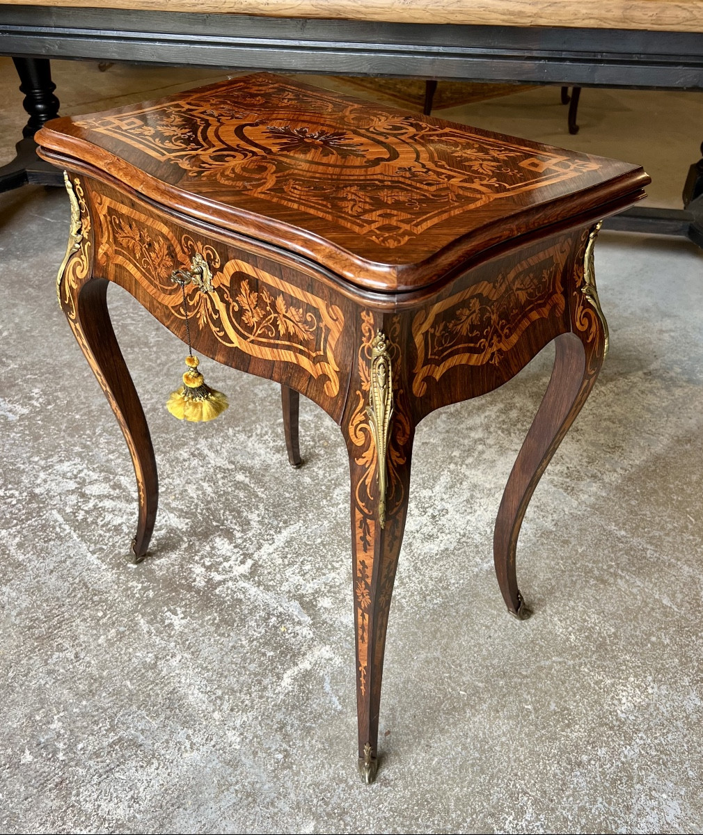 Marquetry Games Table-photo-3