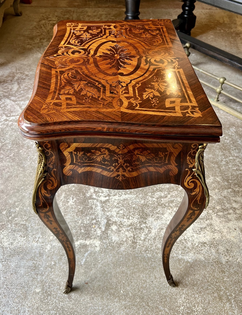 Marquetry Games Table-photo-4