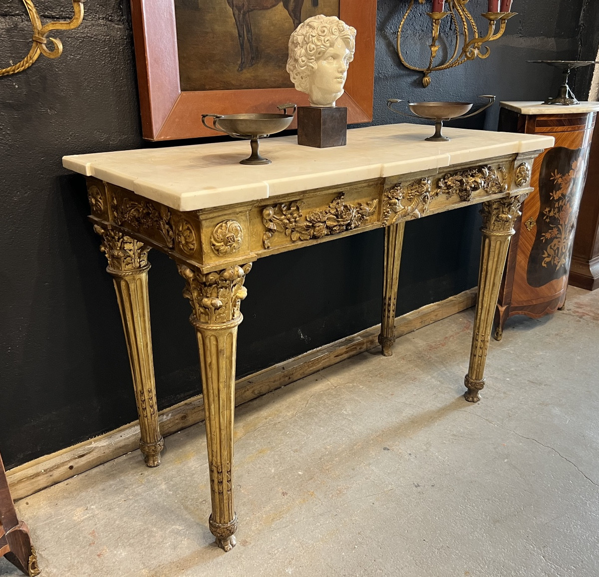 Louis XVI Console. Italy, 18th Century. -photo-2