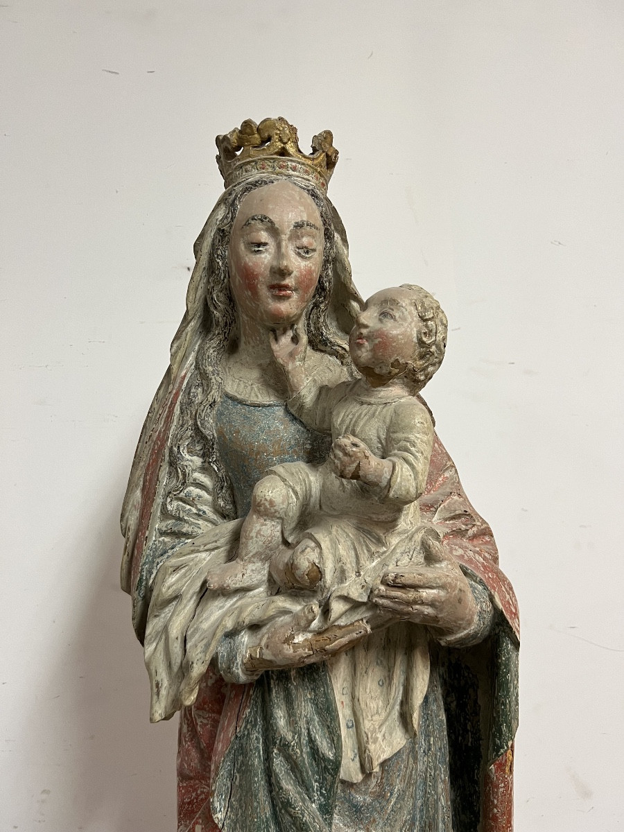 Grande vierge à l’enfant début XVI ème siècle. -photo-2