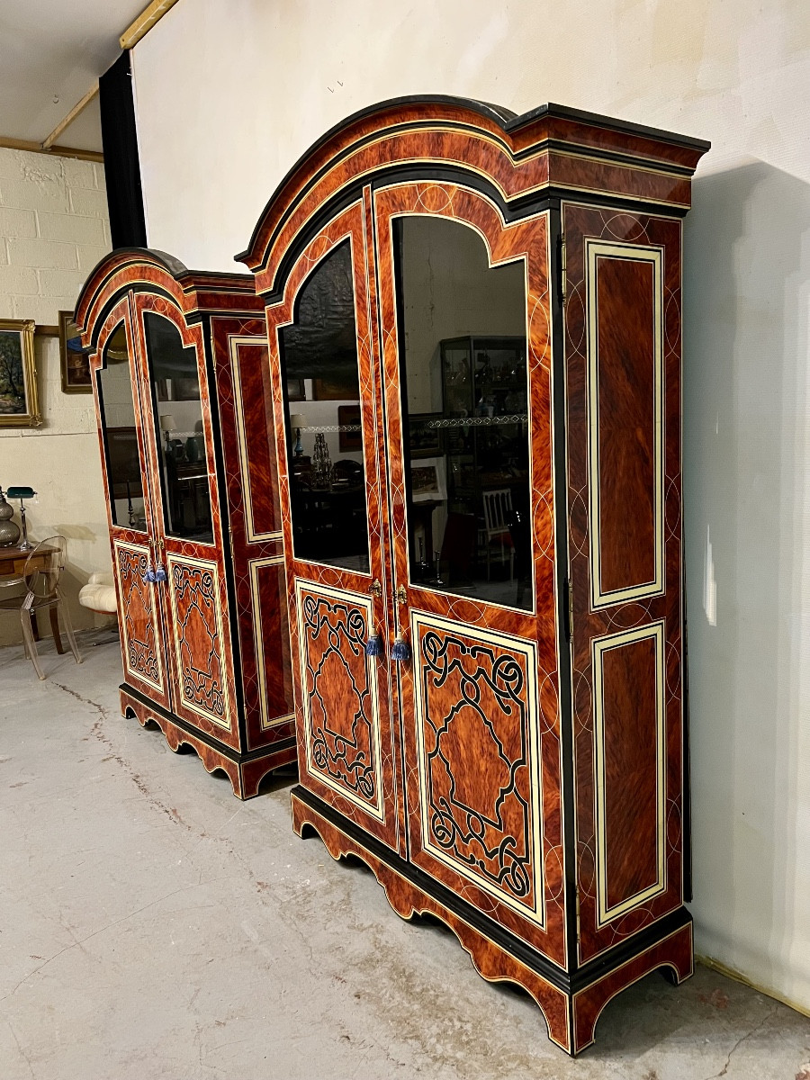 Maison JANSEN. Paire de bibliothèques  -photo-3