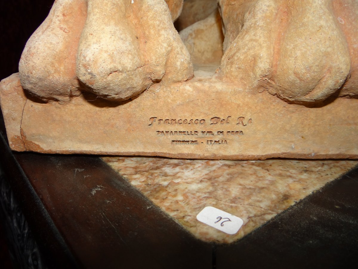 Lion terre cuite-photo-4