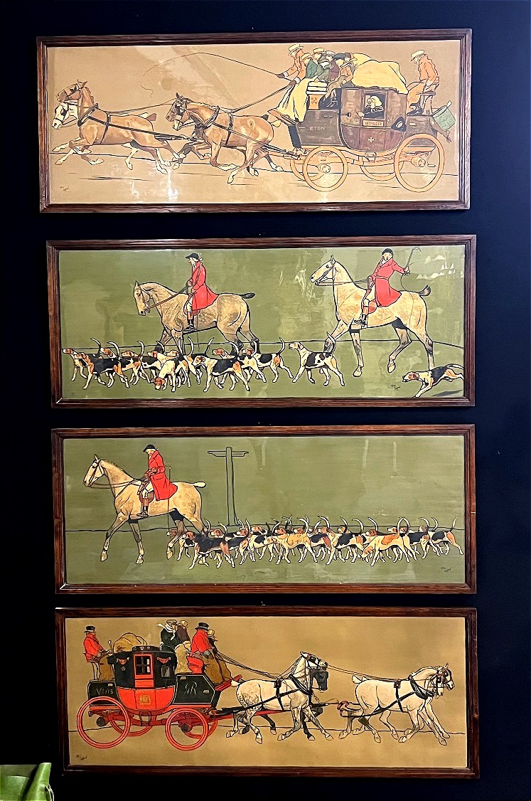 Suite de 4 grande gravures par Cecil Aldin. 