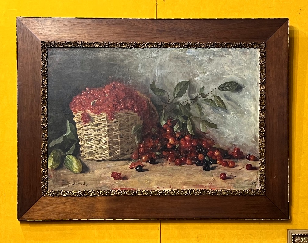 Grande huile sur toile nature morte. XIX ème s
