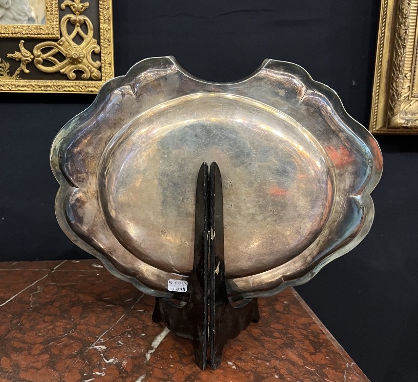 Silver-plated Metal Shaving Dish. 19th Century-photo-3
