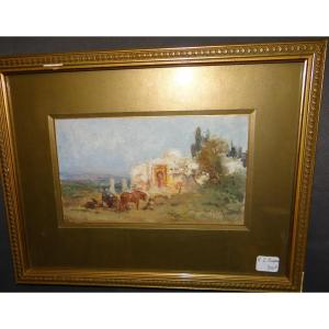 Huile sur panneau orientaliste