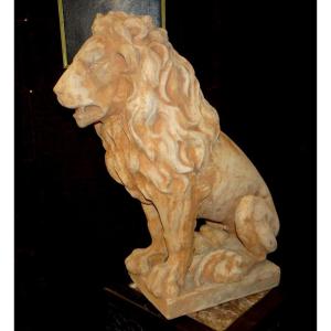 Lion terre cuite