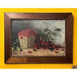 Large Oil-on-canvas Still Life. 19th Century