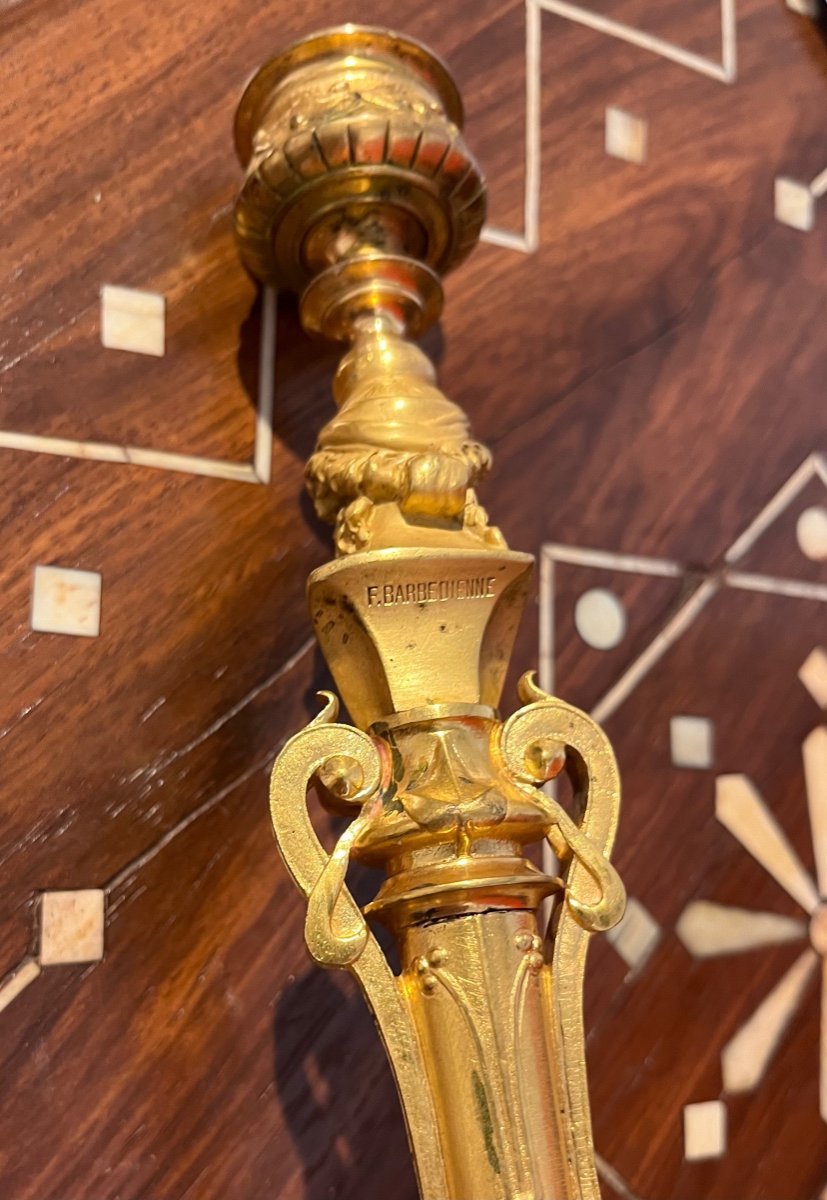 Paire De Chandeliers Ferdinand Barbedienne-photo-1