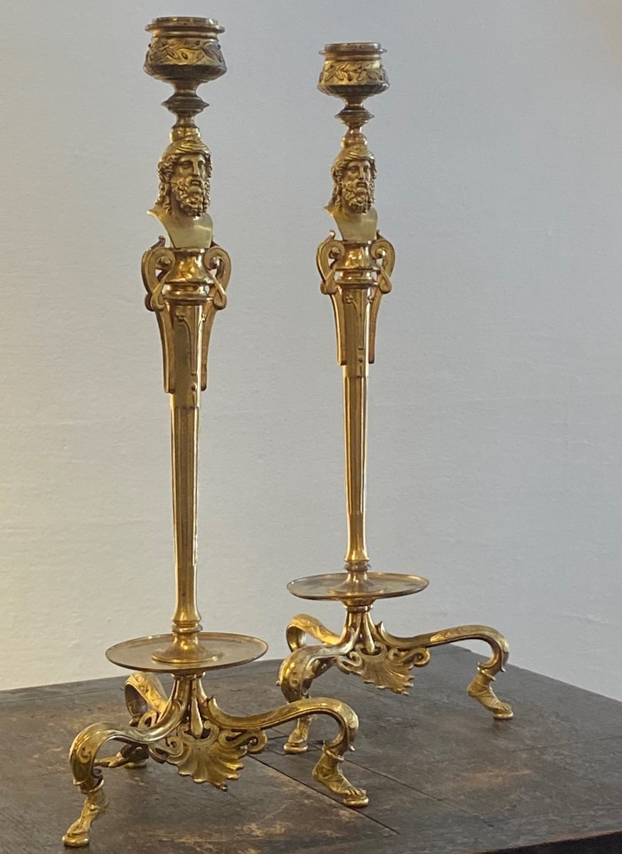 Paire De Chandeliers Ferdinand Barbedienne