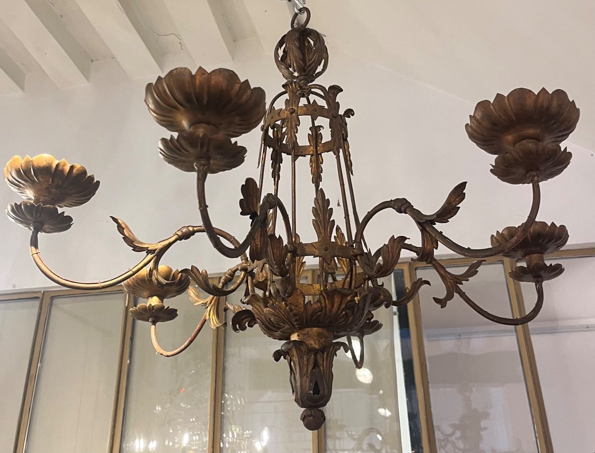 Repoussé Metal Chandelier -photo-2