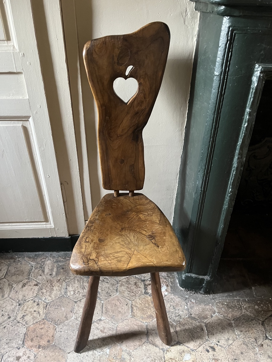 Chaise en olivier années 60