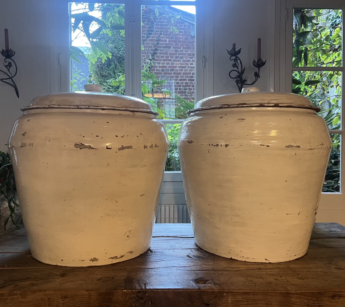 Grands pots couverts en bois laqué-photo-2