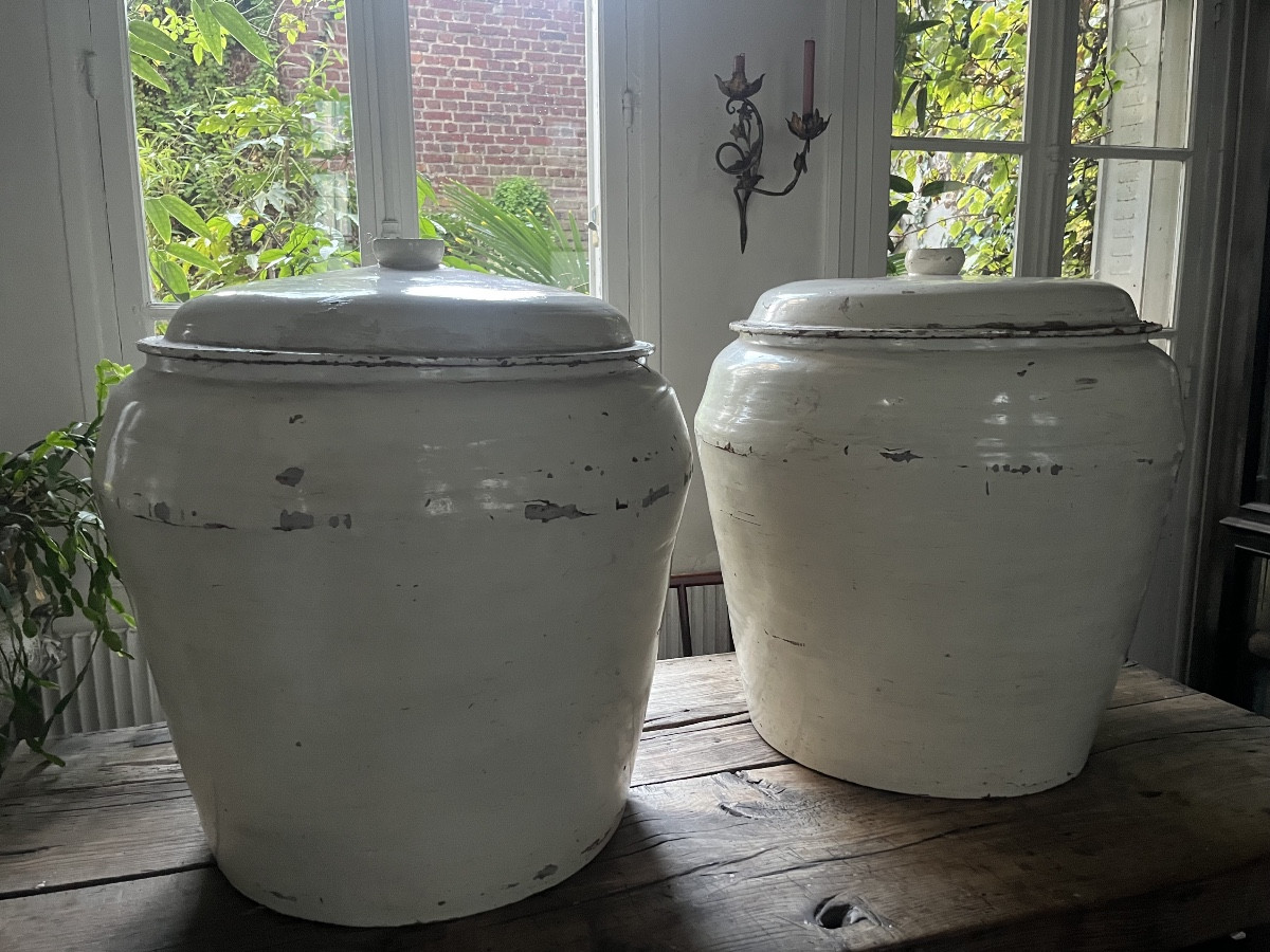 Grands pots couverts en bois laqué-photo-4