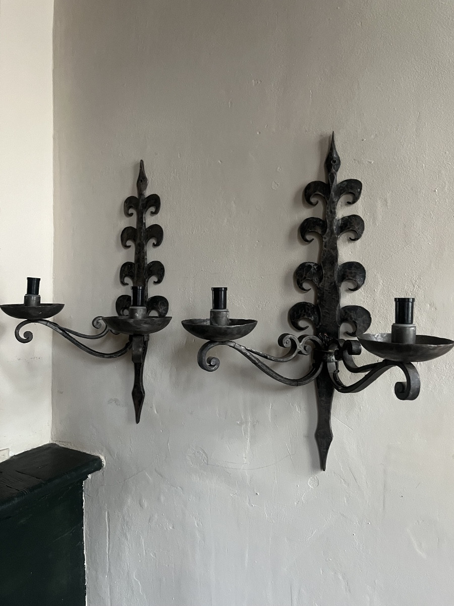 Paire d’appliques milieu XXème-photo-2