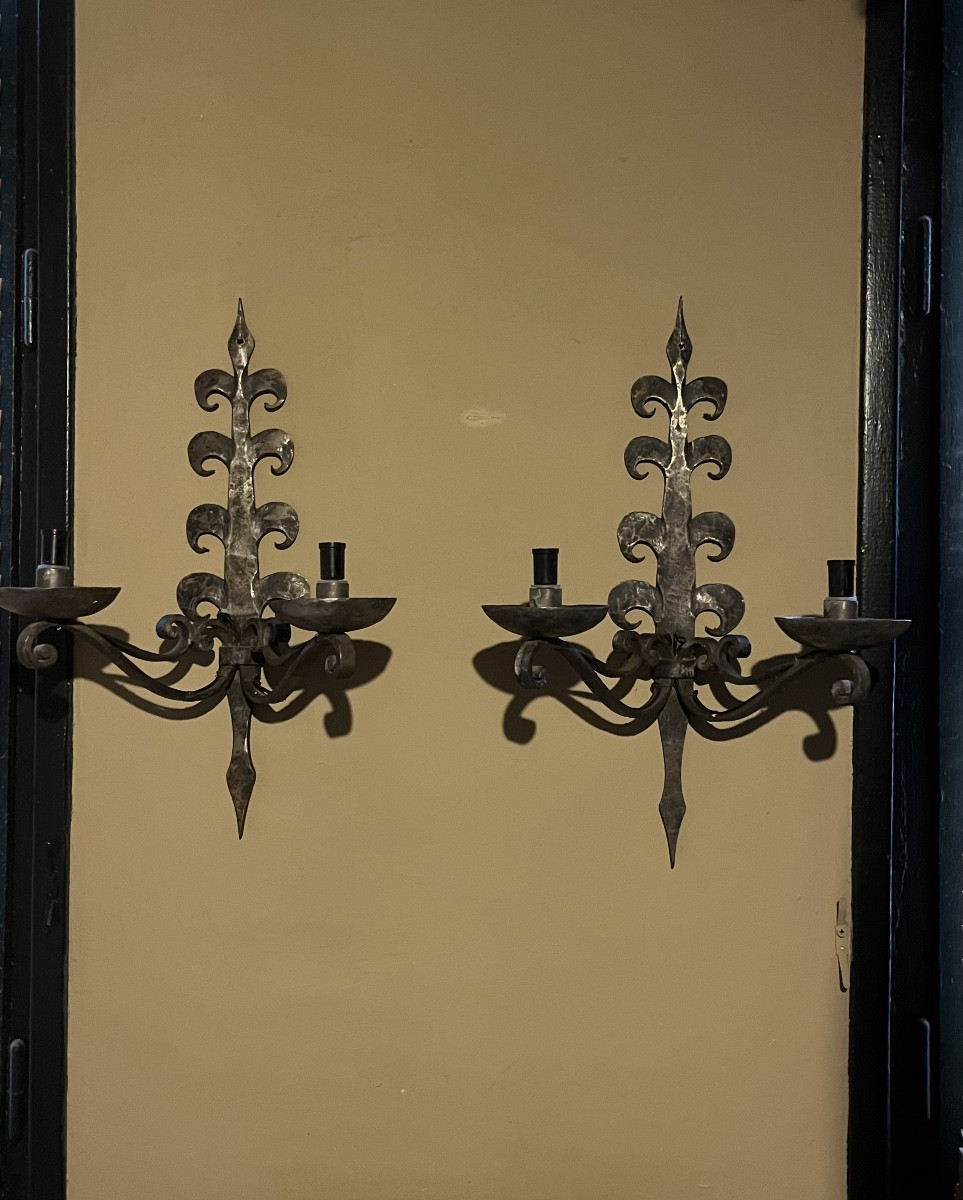 Paire d’appliques milieu XXème-photo-4