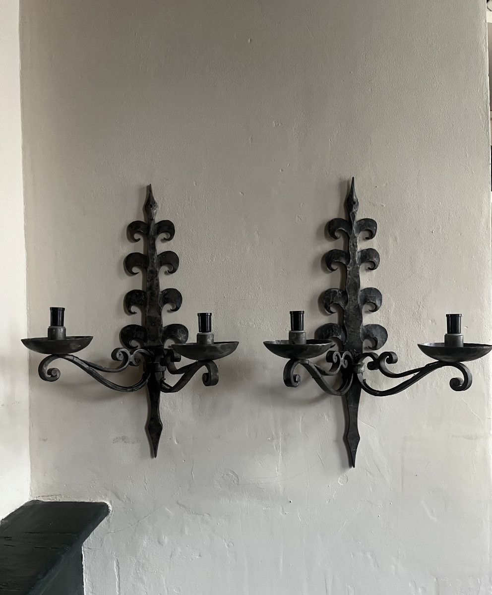 Paire d’appliques milieu XXème