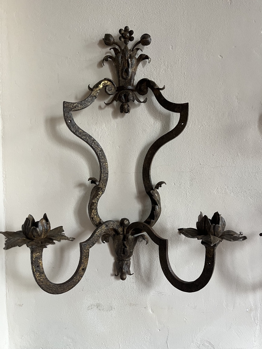 Pair Of Wrought-iron Sconces-photo-4