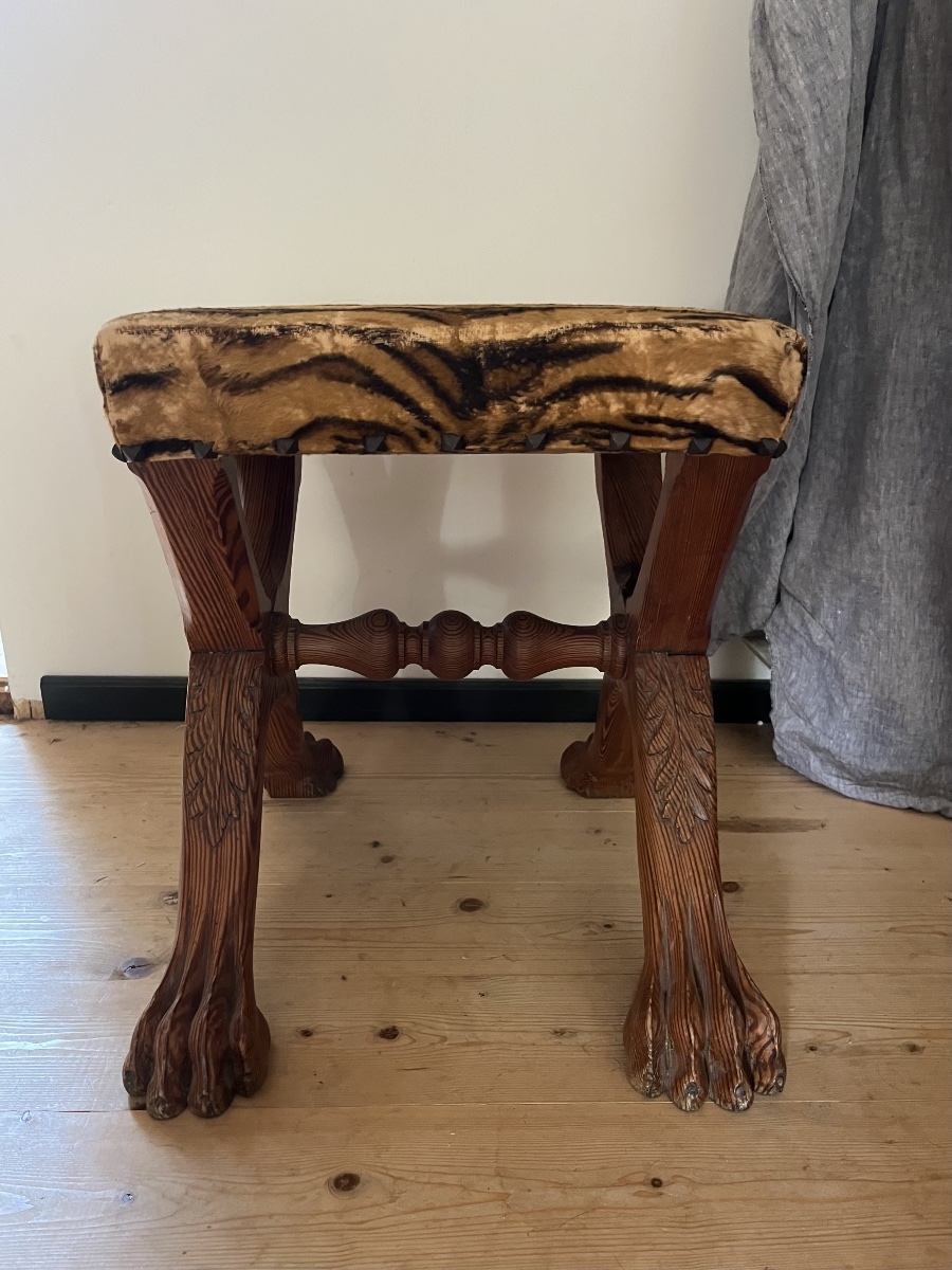 Paire de tabouret pieds griffes -photo-4