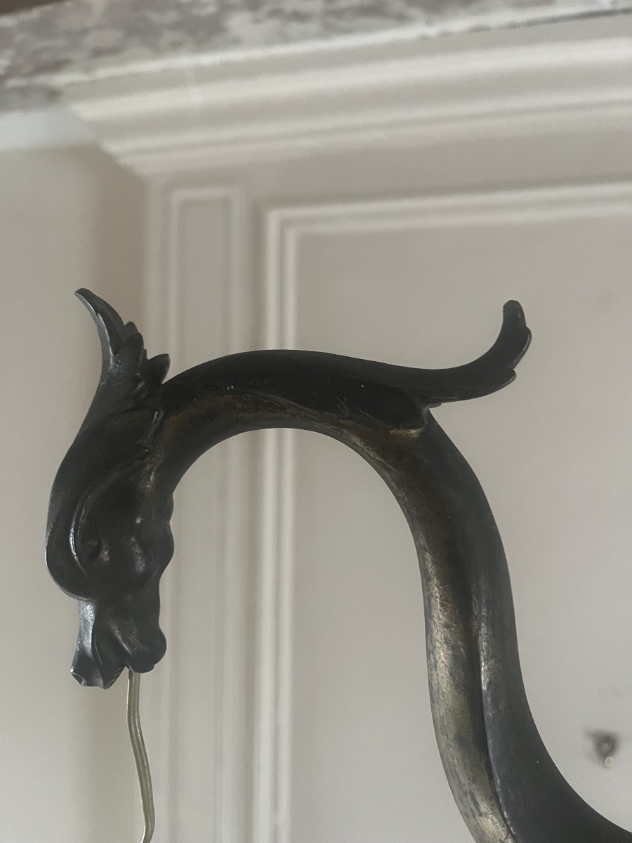 Bronze Chandelier With Dragon Heads -photo-3