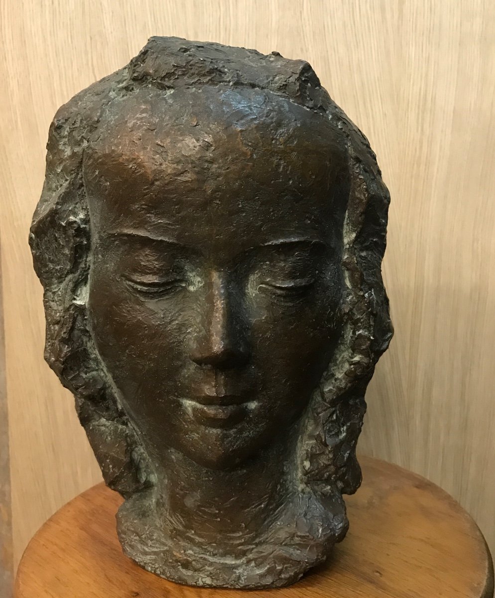 Bronze Head Of A Young Girl