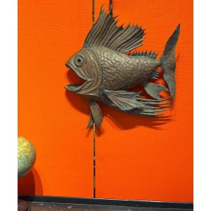 Poisson En Cuivre Années 60