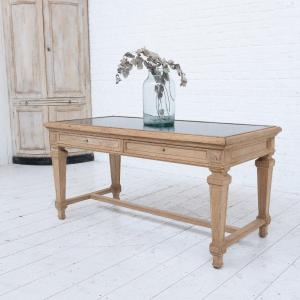 Banque De France Oak Table / Console, Early 20th Century