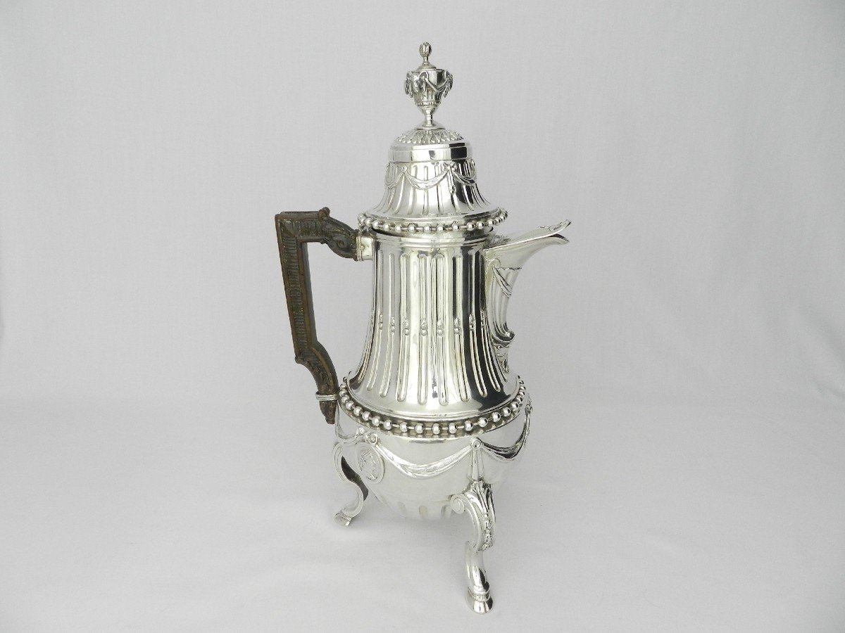 Grande Cafétiere Tripode, En Argent Malines 1787 (Belgique), Mr. Guilielmus Maes-photo-8