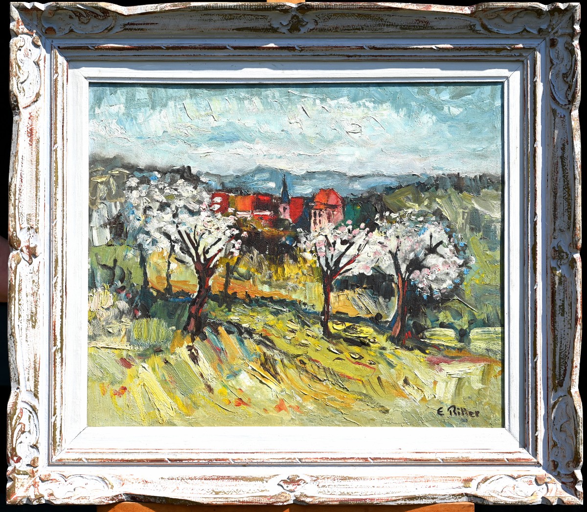Etienne Ritter (1934-1994) Alsatian Village In Spring | Alsace Lotz -photo-2