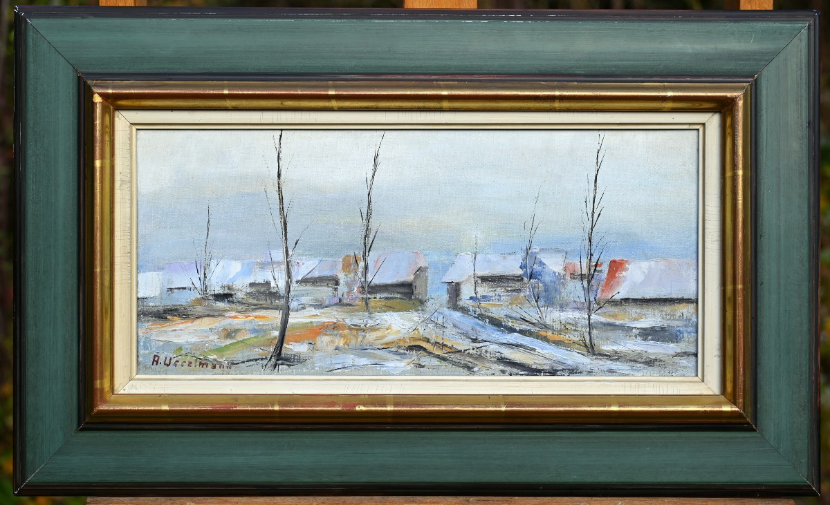 Alfred Usselmann (1927-1999) Village Under The Snow | Alsace -photo-3