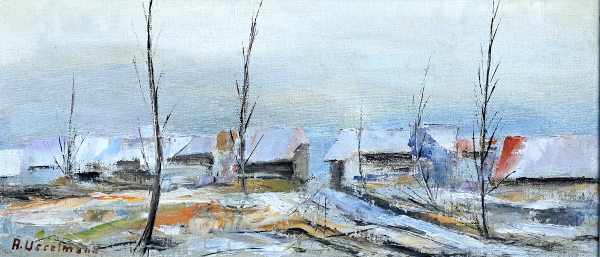 Alfred Usselmann (1927-1999) Village Under The Snow | Alsace 